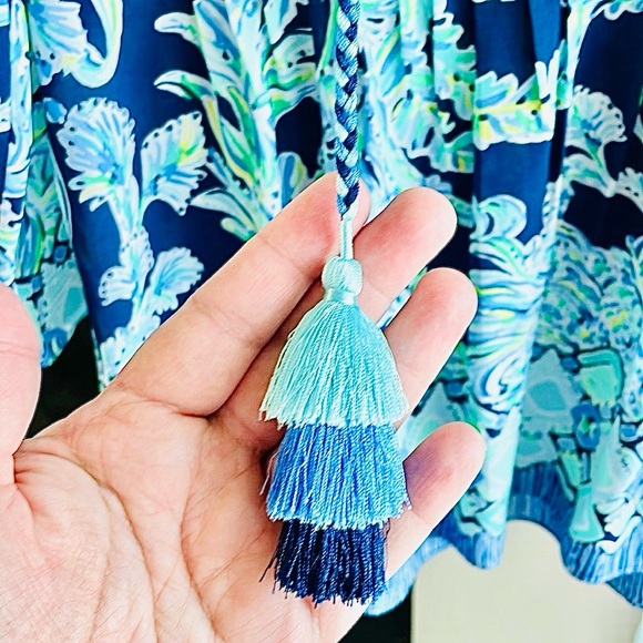 LILLY PULITZER Marilina High Tide Navy Scuba Doo Engineered Tunic (M) *NWT!👗🔖* - Picture 12 of 16